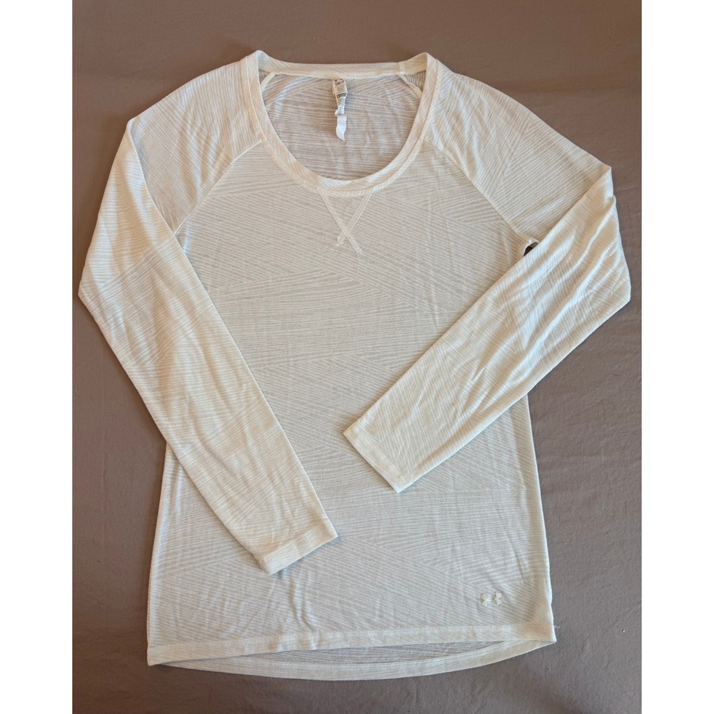 Under Armour Allseason Gear White Long Sleeve Athletic Gym Top SM Workout Layer‎ - Picture 2 of 11